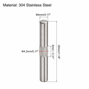 uxcell 位置決めピン 中心ローレット 平面取りエンド ウッド バンク ベッド シェルフ ペグ サポート 固定 4x30mm 304ステンレス鋼 20個入