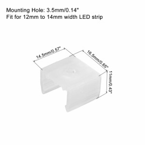 uxcell LEDネオン取付クランプ ネオンライト取付ブラケット LEDネオン固定クリップ 12mm - 14mm シリコンLEDネオンストリップ用 半透明 5