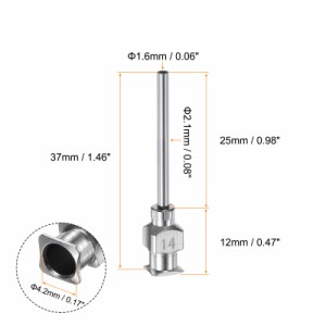 uxcell ニードル式ディスペンサー 分注針 グルーニードル 鈍針 定量吐出 ステンレス鋼 14G 25mm 10本入り