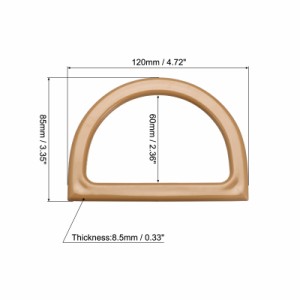 uxcell 財布ハンドル D状ハンドル アクセサリー 代替品 財布DIY用 ビーチバッグ用 ブラウン 長さ120 mm 4個入