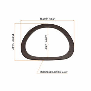 uxcell 財布ハンドル D状ハンドル アクセサリー 代替品 財布DIY用 ビーチバッグ用 ストローバッグ用 コーヒーカラー 長さ155 mm 4個入