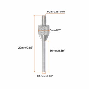 uxcell ニードルポイントコンタクトポイント 長さ10 mm 直径1.5 mm M2.5 ネジ鋼製 フラットヘッド デプスゲージダイヤルインジケーター用