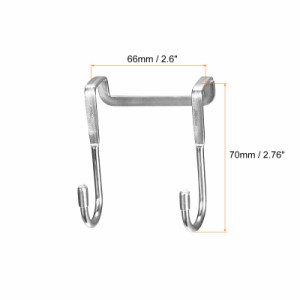uxcell キャビネット引き出しフック S字型 拡張 ステンレス鋼 ダブルハンギングフック バスルームキッチンドア用 シルバートーン 5個