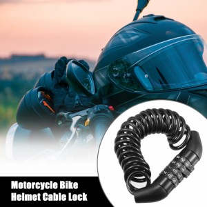 uxcell ヘルメットロック ケーブルコンビネーション付 4桁 セキュリティリセット可能な荷物ピンロック 携帯性 オートバイ用 ブラック