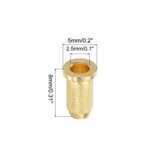 uxcell ギター弦フェルール スルーボディ 2.5 mm直径 ゴールドトーン エレキギター用 6個