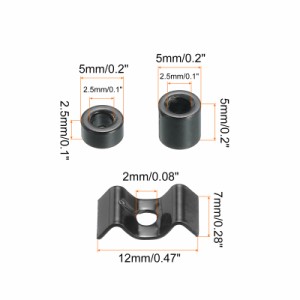 uxcell ギターストリング ツリーストリング リテーナーガイド ブラック エレキギターベースパーツ交換用 ネジ付き 1 Set