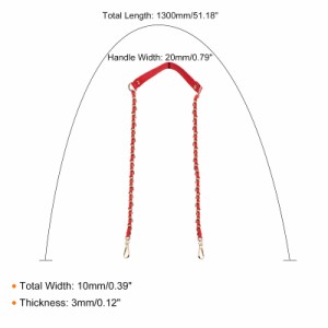 uxcell 財布チェーンストラップ レザーアイアンフラットチェーンストラップ ハンドバッグチェーン 財布のハンドルショルダークロスボディ