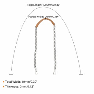 uxcell 財布チェーンストラップ レザーアイアンフラットチェーンストラップ ハンドバッグチェーン 財布のハンドルショルダークロスボディ