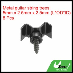 uxcell ギターストリング ツリーストリング リテーナーガイド ブラック エレキギターベースパーツ交換用 ネジ付き 4 Set