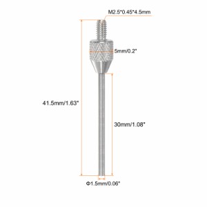 uxcell ニードルポイントコンタクトポイント 303ステンレス鋼 フラットヘッド 30 mm長さ 1.5 mm直径 M2.5ねじ デプスゲージダイヤルイン