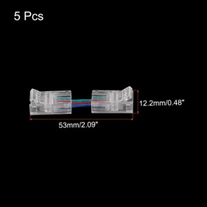 uxcell 4ピン RGB LED ライトストリップコネクタ 8mm 溶接アダプタなし 端子拡張コネクタ 5050 4 導体 RGB LEDストリップ H形コネクタ 5