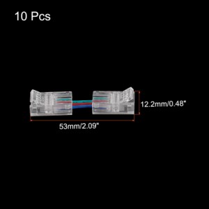 uxcell 4ピン RGB LED ライトストリップコネクタ 8mm 溶接アダプタなし 端子コネクタ 5050 4 導体 RGB LEDストリップ H形コネクタ 10個入