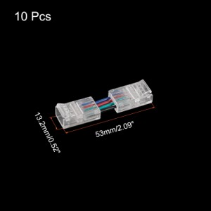 uxcell 4ピン RGB LED ライトストリップコネクタ 10mm 溶接アダプタなし 端子コネクタ 5050 4 導体 RGB LEDストリップ H形コネクタ 10個