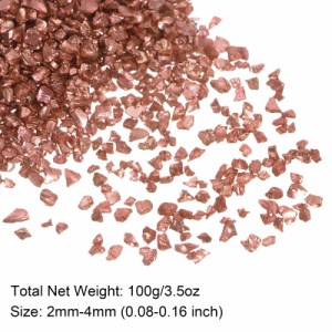 uxcell 粉砕ガラスチップ 100g/3.5oz 2mm-4mm 不規則な金属 グリッターグラス クラフトDIY用 花瓶の詰め物 エポキシ樹脂加飾 ワインレッ