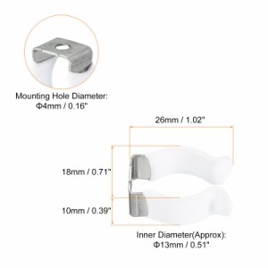 uxcell 13mm T6 Uクリップ ホルダー ブラケット LED電球取り付けブラケット サポート ステンレス鋼 蛍光管ホルダー ネジ パイプ クランプ