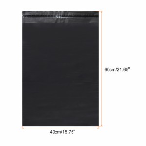 uxcell ポリメーラー配送バッグ 40x60cm セルフシール接 着 剤・防水・破れ防止 配送用封筒バッグ 衣料品・小物類用 ブラック 200枚入り