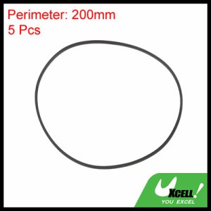 uxcell カセットテープマシンベルト 1.2 mm正方形 200 mm長さ 折り畳み100 mm ゴム カセットレコーダー修理用 ブラック 5個