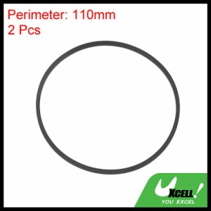 uxcell カセットテープマシンベルト 1 mm正方形 110 mm長さ 折り畳み55 mm ゴム カセットレコーダー修理用 ブラック 2個