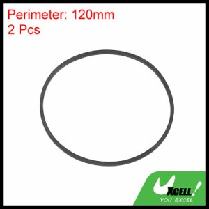 uxcell カセットテープマシンベルト 1 mm正方形 120 mm長さ 折り畳み60 mm ゴム カセットレコーダー修理用 ブラック 2個