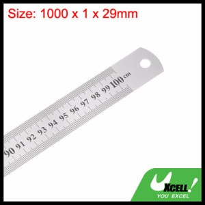 uxcell ステンレス定規 100 cm メタル定規 29 mm幅 インチとメートルスケール 直定規測定ツール