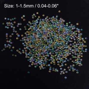 uxcell 樹脂バブルビーズ 450g 1-1.5 mm ガラス 穴なし ミニフィラービーズ 樹脂用品アクセサリー 液滴バブルビーズ ジュエリー樹脂型DIY