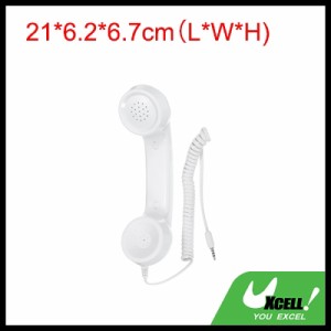 uxcell レトロな電話機の受話器 電話機 受話器 マイク用 スピーカー用 スムース 3.5mm ホワイト