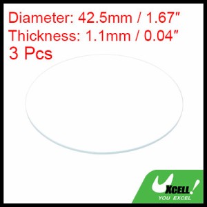 uxcell 時計ガラスクリスタルレンズ 42.5 mm直径 1.1 mmエッジ厚さ ダブルドーム ラウンド クリア 時計ガラス交換部品 時計メーカー用 時