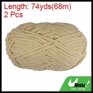 uxcell 2かせシェニール糸 天鵞絨糸 毛布糸 かぎ針のバッグスカーフハット編み用 6超柔らかいポリエステル ソフトニット 2x100g カーキ