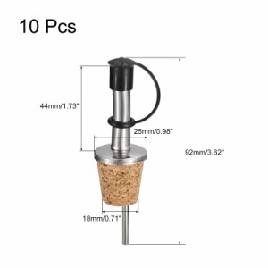uxcell ステンレスボトル注ぎ口 オリーブオイル注ぎ口 ゴム製ダストキャップ付き コルクデザイン ワインボトルストッパー 液体 オリーブ