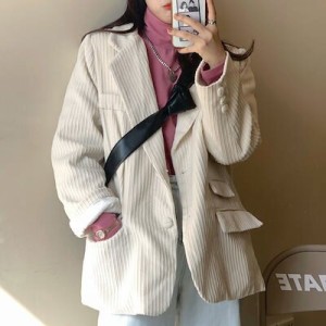 トレンチコート 韓国ファッション コート ジャケット コーデュロイ スーツジャケット