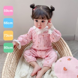 ベビー服 女の子 カバーオール ロンパース 長袖 秋 秋冬 フリル ハート 60 70 80 ピンク かわいい 可愛い おしゃれ コットン100 綿100 子