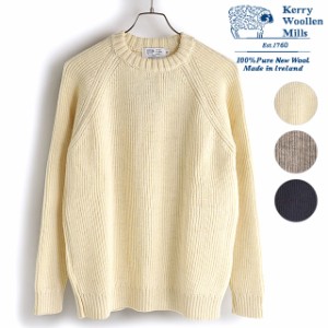 【SALE】ケリーウーレンミルズ KERRY WOOLLEN MILLS メンズ フィッシャーマンリブクルーネックセーター FISHERMAN RIB CREW NECK SWEATER