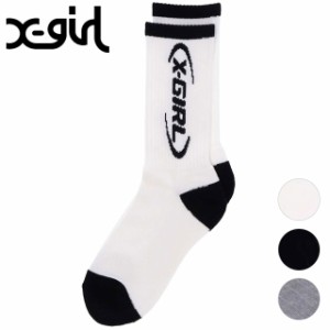 エックスガール X-girl レディース ブロークンオーバルロゴ リブソックス [105233054010 FW23] BROKEN OVAL LOGO RIB SOCKS XGIRL 靴下 