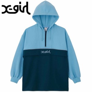 【40％OFF／SALE】エックスガール X-girl レディース バイカラーアノラック スウェットドレス [105233041006 FW23] BICOLOR ANORAK SWEAT