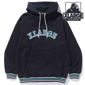 【30％OFF／SALE】【SALE】エクストララージ XLARGE メンズ ストライプドリブ フーデッドスウェットシャツ [101234012006 HO23] STRIPED 