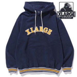 【30％OFF／SALE】【SALE】エクストララージ XLARGE メンズ ストライプドリブ フーデッドスウェットシャツ [101234012006 HO23] STRIPED 