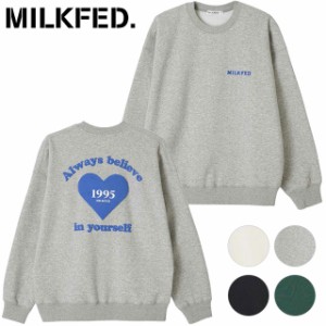 【50％OFF／SALE】ミルクフェド MILKFED. レディース バック ハートロゴ スウェットシャツ [103234012007 FW23WINTER] BACK HEART LOGO S