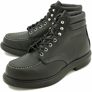 【返品サイズ交換可】レッドウィング スーパーソール 6インチ モックトゥ ワークブーツ 8133 REDWING SUPER SOLE 6 MOC-TOE BLACK-CHROME