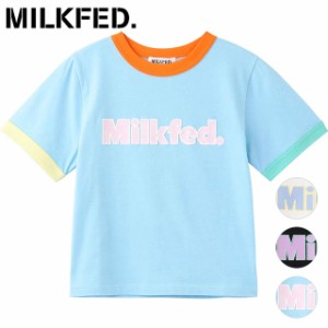 【SALE】ミルクフェド MILKFED. レディース フィッテド リンガートップ [103232013019 SU23] FITTED RINGER TOP トップス 半袖 Tシャツ 