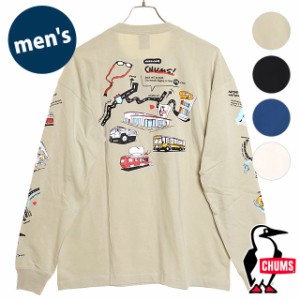 チャムス CHUMS メンズ オーバーサイズドユタツアーロングスリーブTシャツ [CH01-2346 SS24] Oversized Utah Tours L/S T-Shirt トップス