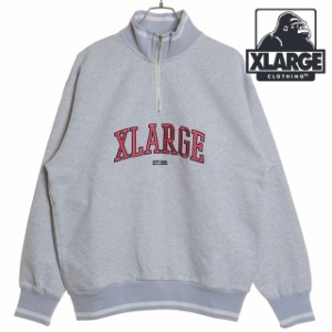 エクストララージ XLARGE メンズ ストライプドリブ ハーフジップスウェットシャツ [101241012008 SS24] STRIPED RIB HALF ZIP SWEATSHIRT