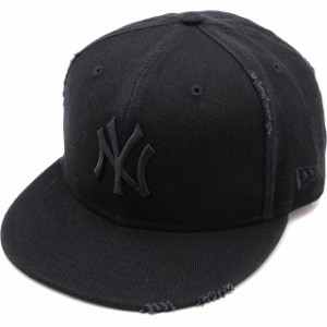 ニューエラ NEWERA キャップ ニューヨーク・ヤンキース [14109890 SS24] 59FIFTY DAMAGED メンズ・レディース 帽子 デニム生地 ブラック