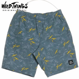 ワイルドシングス WILD THINGS メンズ プリントベースショーツ [WT24037AD SS24] PRINT BASE SHORTS ボトムス ハーフパンツ 撥水 ストレ