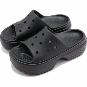 【クーポンあり】クロックス crocs レディース サンダル ストンプ スライド [209346-001 SS24] Stomp Slide 厚底 スライドサンダル Black