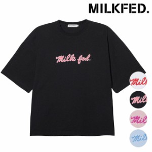 ミルクフェド MILKFED. レディース アイシングロゴ ワイド ショートスリーブTシャツ [103242011010 SU24] ICING LOGO WIDE S/S TEE トッ