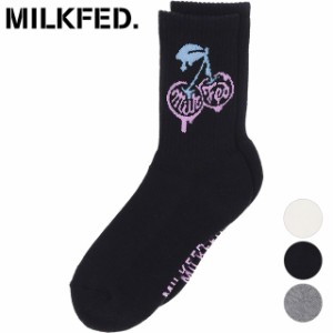 ミルクフェド MILKFED. レディース メルト チェリー ソックス [103242054012 SU24] MELT CHERRY SOCKS 靴下 クルーソックス 【メール便可