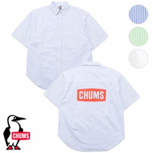 チャムス CHUMS メンズ オーバーサイズドチャムスロゴオックスフォードショートスリーブシャツ [CH02-1211 SS24] Oversized CHUMS Logo O