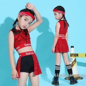 子供 女の子用 演出服 セットアップ 練習服 セットアップ HI PHOP ダンス衣装 演出用 舞台衣装