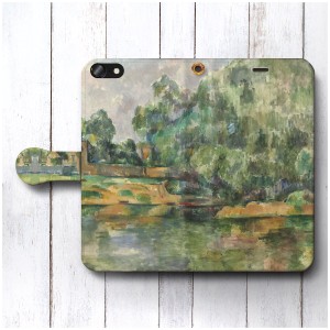 iPhone6sPlus ケース スマホケース 手帳型 絵画 全機種対応 ケース 人気 あいふぉん  ポール セザンヌ 川岸 