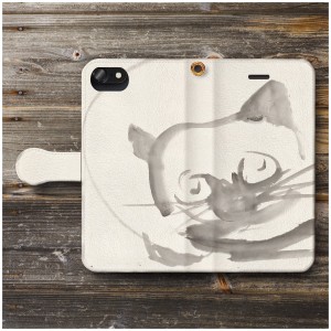 iPhone6sPlus ケース スマホカバー 手帳型 絵画 全機種対応 ケース 人気 あいふぉん ケース 丈夫 耐衝撃  掛け軸 猫